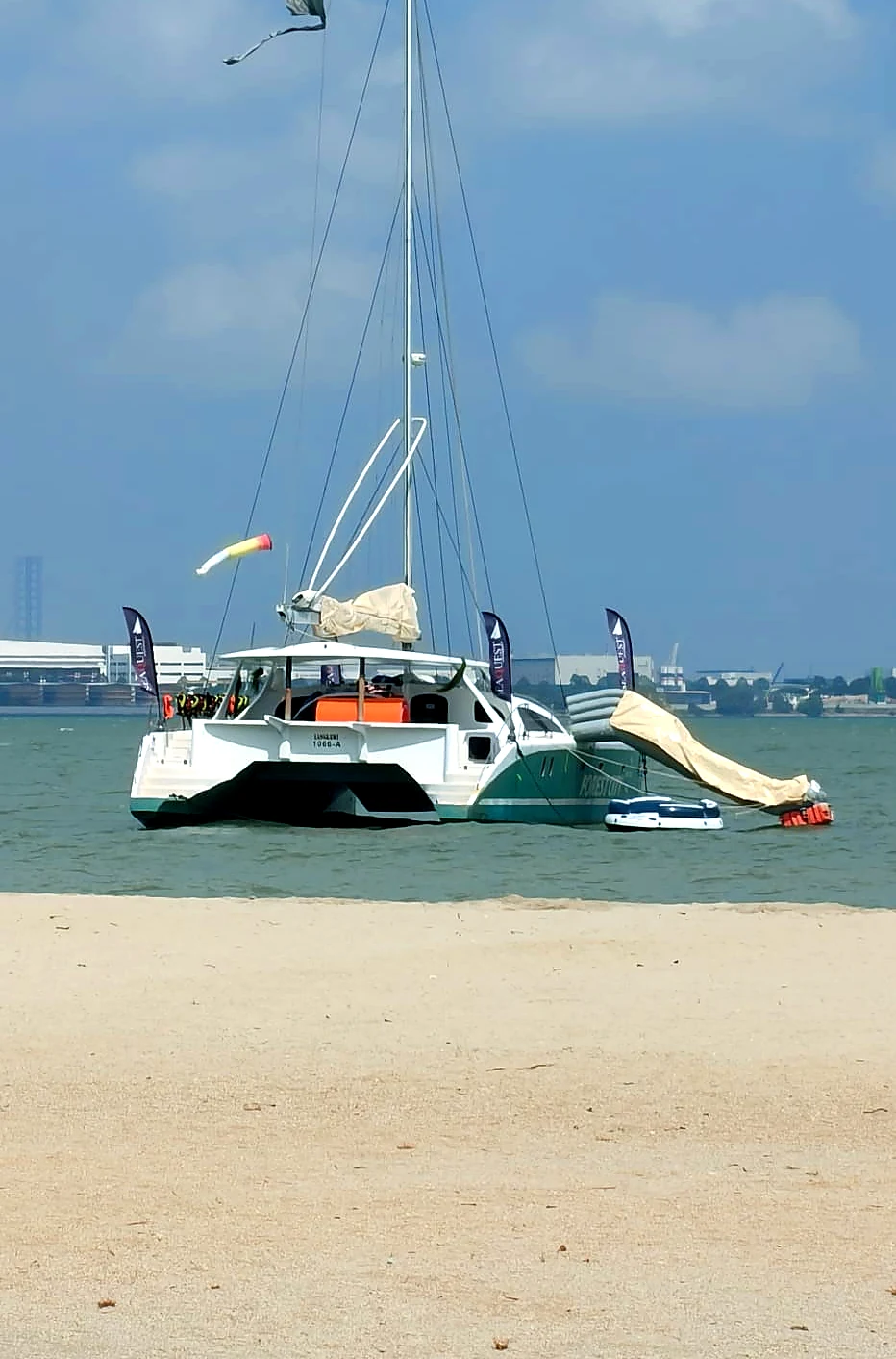 SeaQuest II, the green-and-white yacht off Forest City